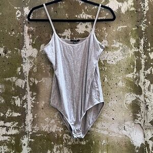 JOE'S JEANS Bodysuit / Shape Wear, Snap-Gusset, Jersey Heather Grey, Large